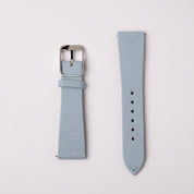 This Light Blue Fine Canvas watch strap from RSM showcases beautiful texture from a Japanese manufacturer, featuring a V stitch for a sleek, timeless look.