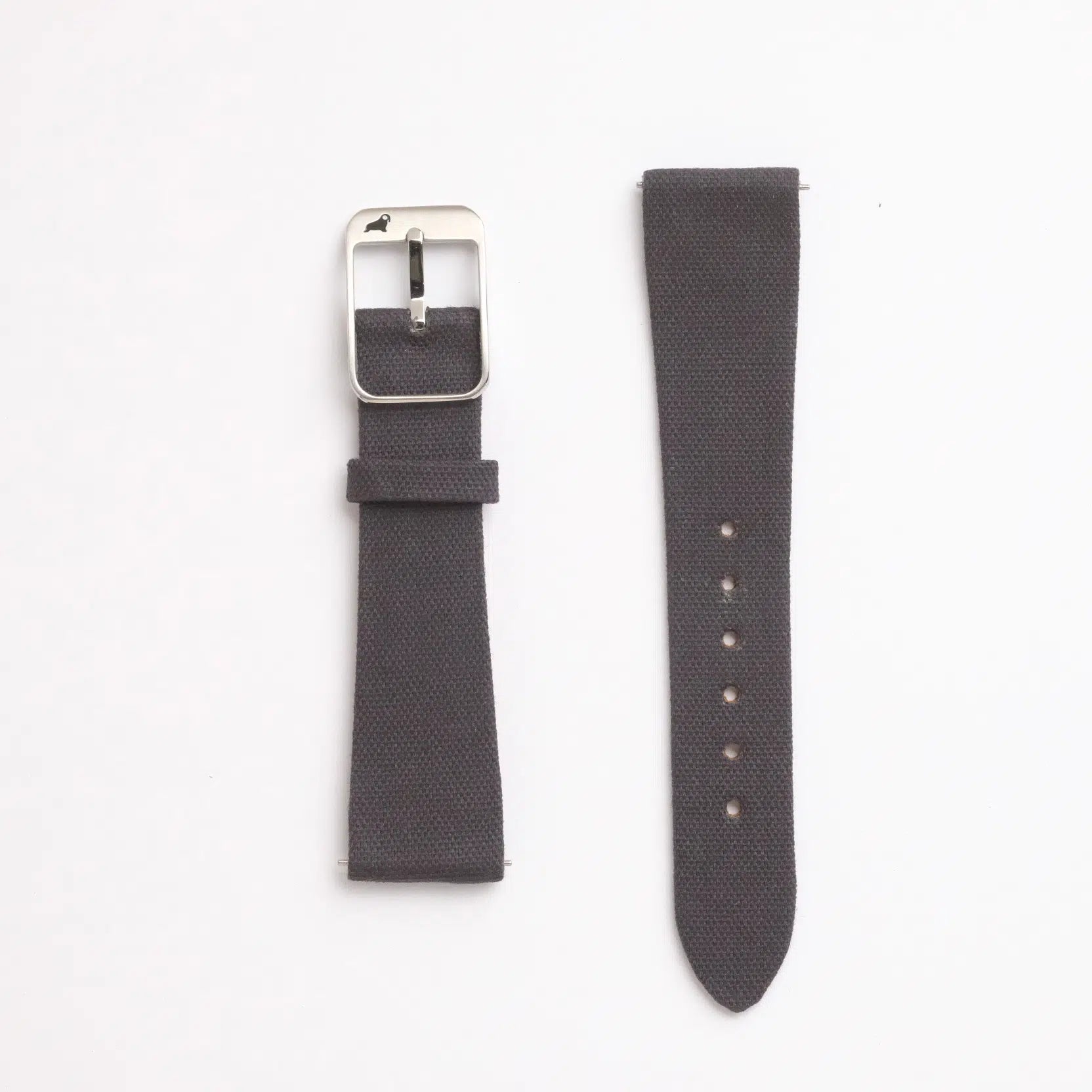 Stone Grey Fine Canvas Watch Strap by RSM, crafted from Japanese cotton canvas, featuring a 316L stainless steel buckle for durability and style.