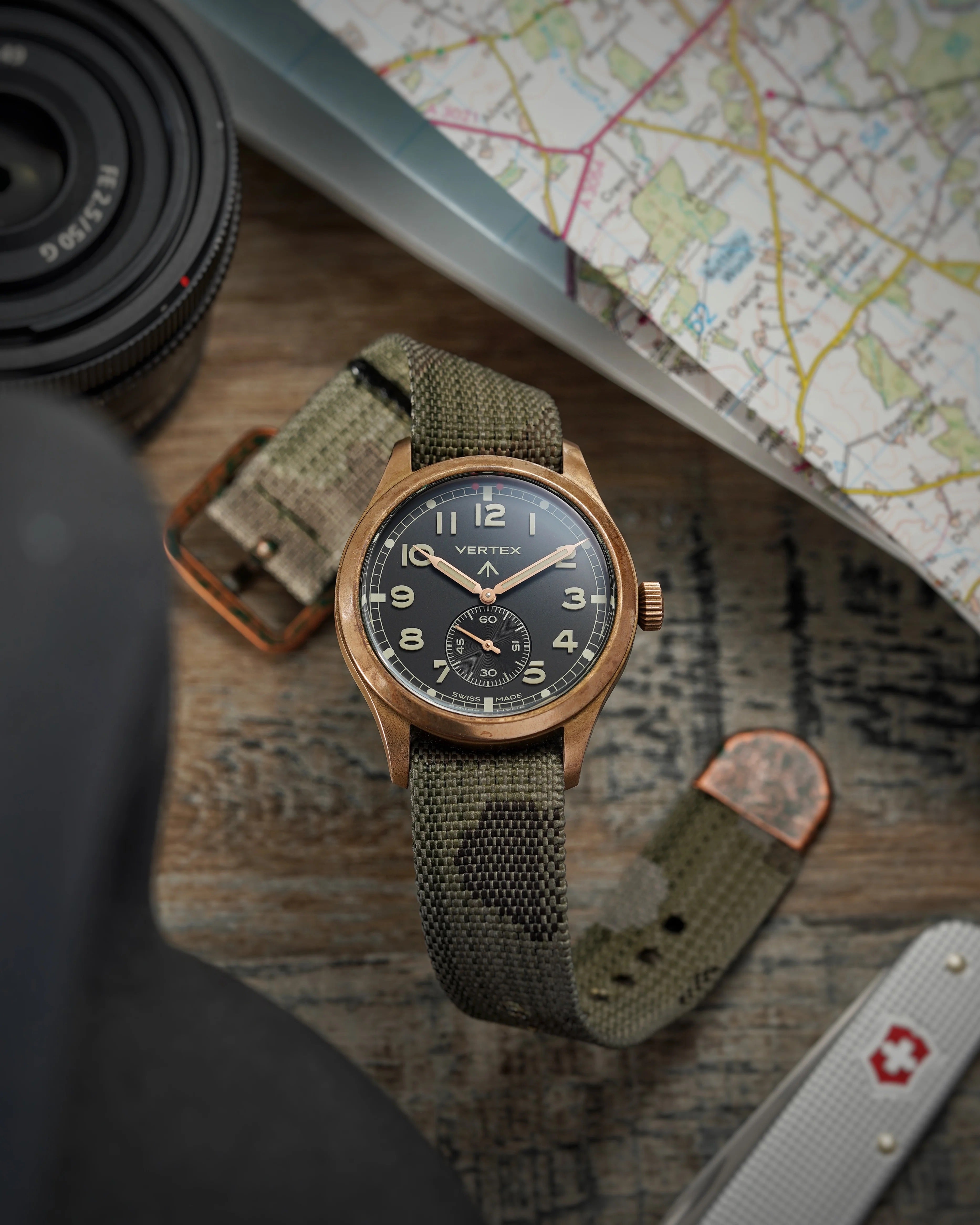 Vertex Bronze Watch on Camo Strap RSM